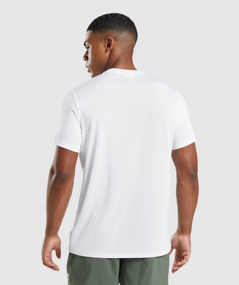 Men's Gymshark Arrival Regular Fit T-Shirts White | NZ 5BYCWH